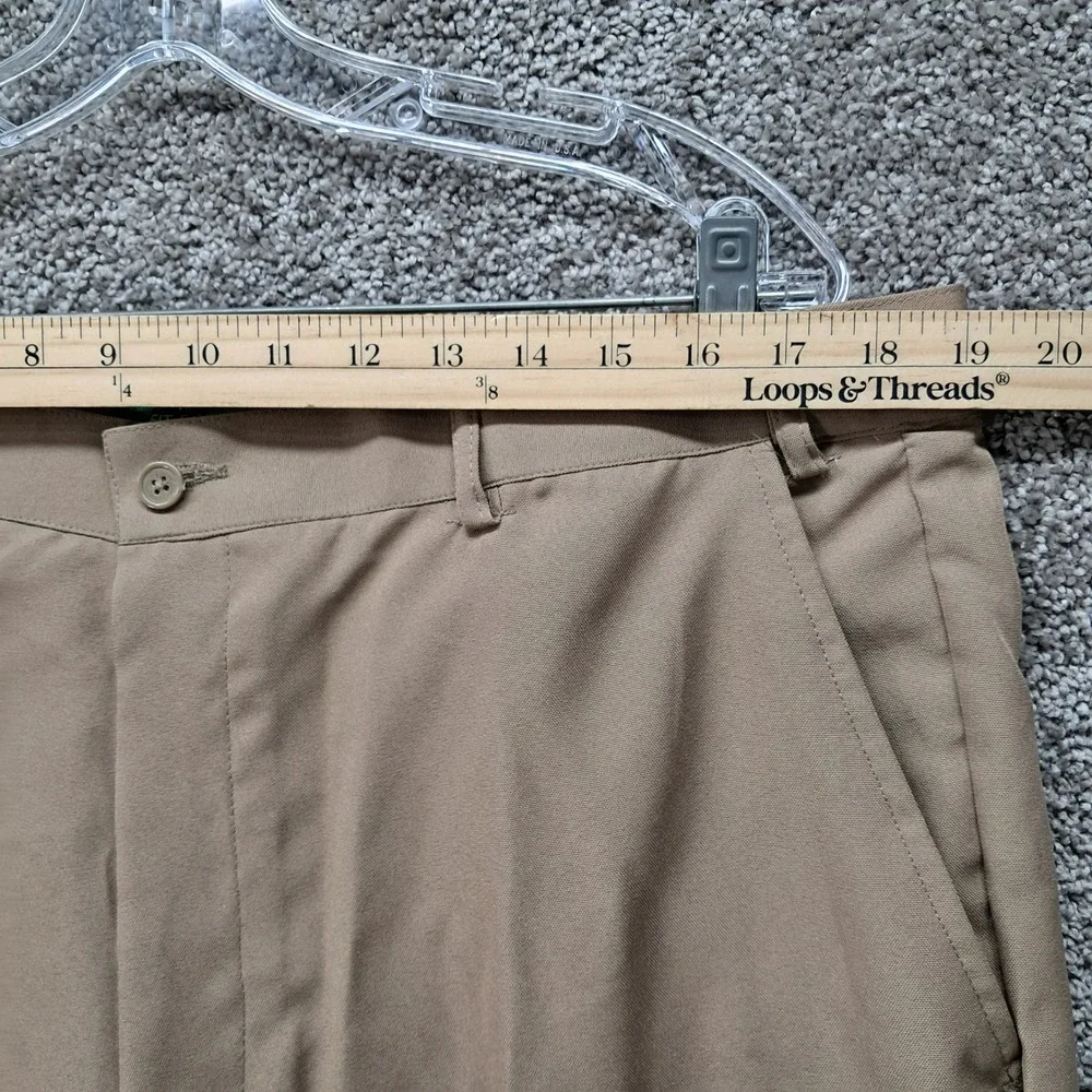Haband Fit-Forever Mens Tan Khaki Dress Slacks Permanent Press Pants 40M 8107
